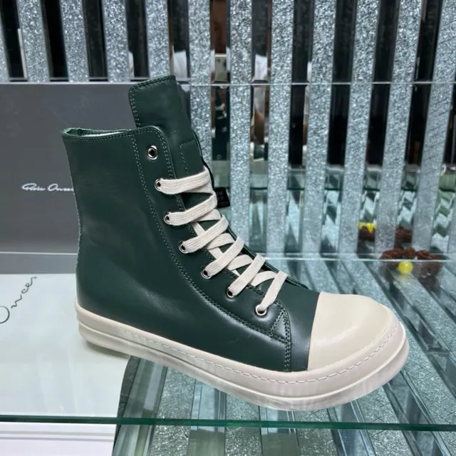 Green White High-Top Leather Boots 7
