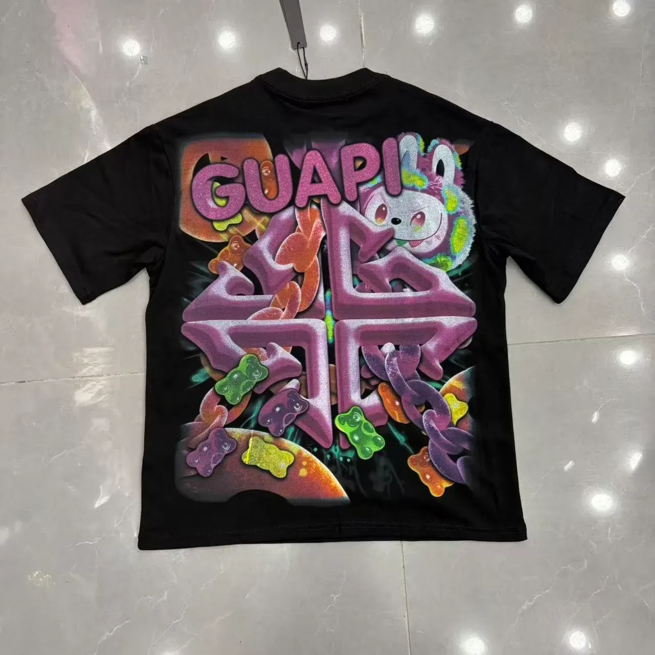 GUAPI Graphic-Print Oversized Multicolor T-Shirt 3
