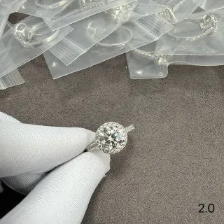 Halo Setting Round Center Stone Pavé Band Ring