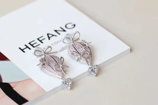 HEFANG Pavé Crystal Bow Hot-Air-Balloon Drop Earrings 7
