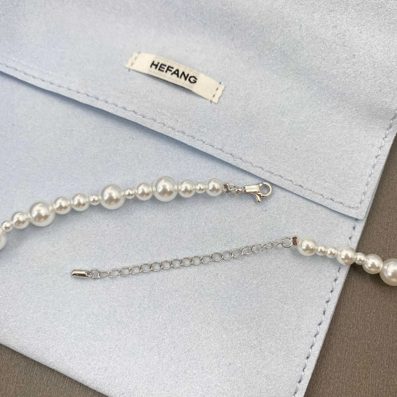 HEFANG Pearl and Crystal Accent Necklace 5
