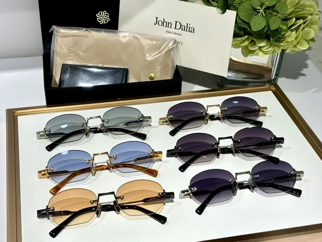 John Dalia Black Gold 无框椭圆镜片 哑光金属框 太阳镜 4