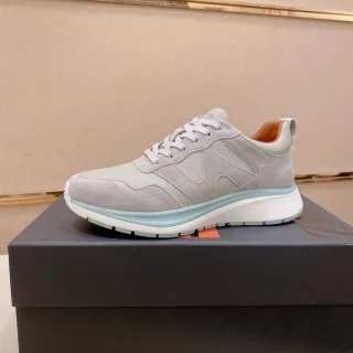 Zapatillas lifestyle de ante y cuero gris claro