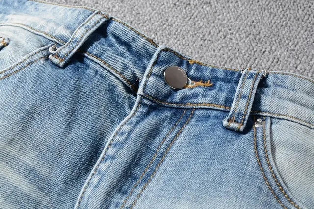 Light-Wash Distressed Ripped Slim-Fit Jeans 5