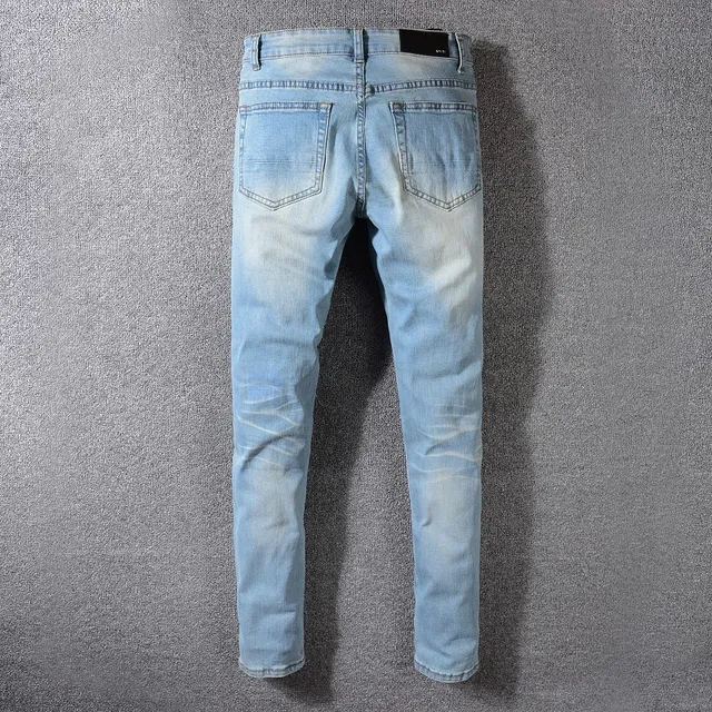 Light-Wash Distressed Slim-Fit Jeans 7