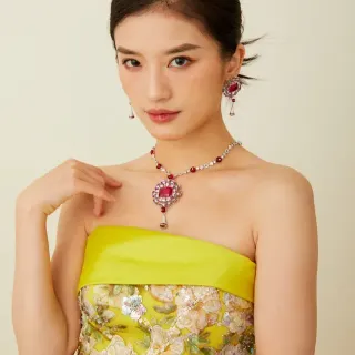 Lime Green Satin-Banded Floral Embroidered Sequin Dress