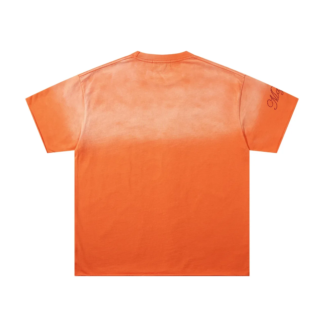 MAJESTIK Gradient Orange Dot-Mandala Embroidered T-Shirt 4