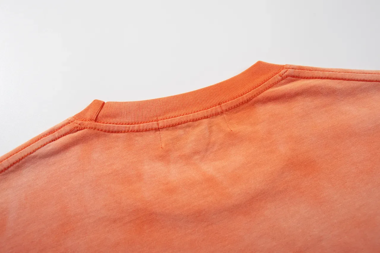 MAJESTIK Gradient Orange Dot-Mandala Embroidered T-Shirt 5