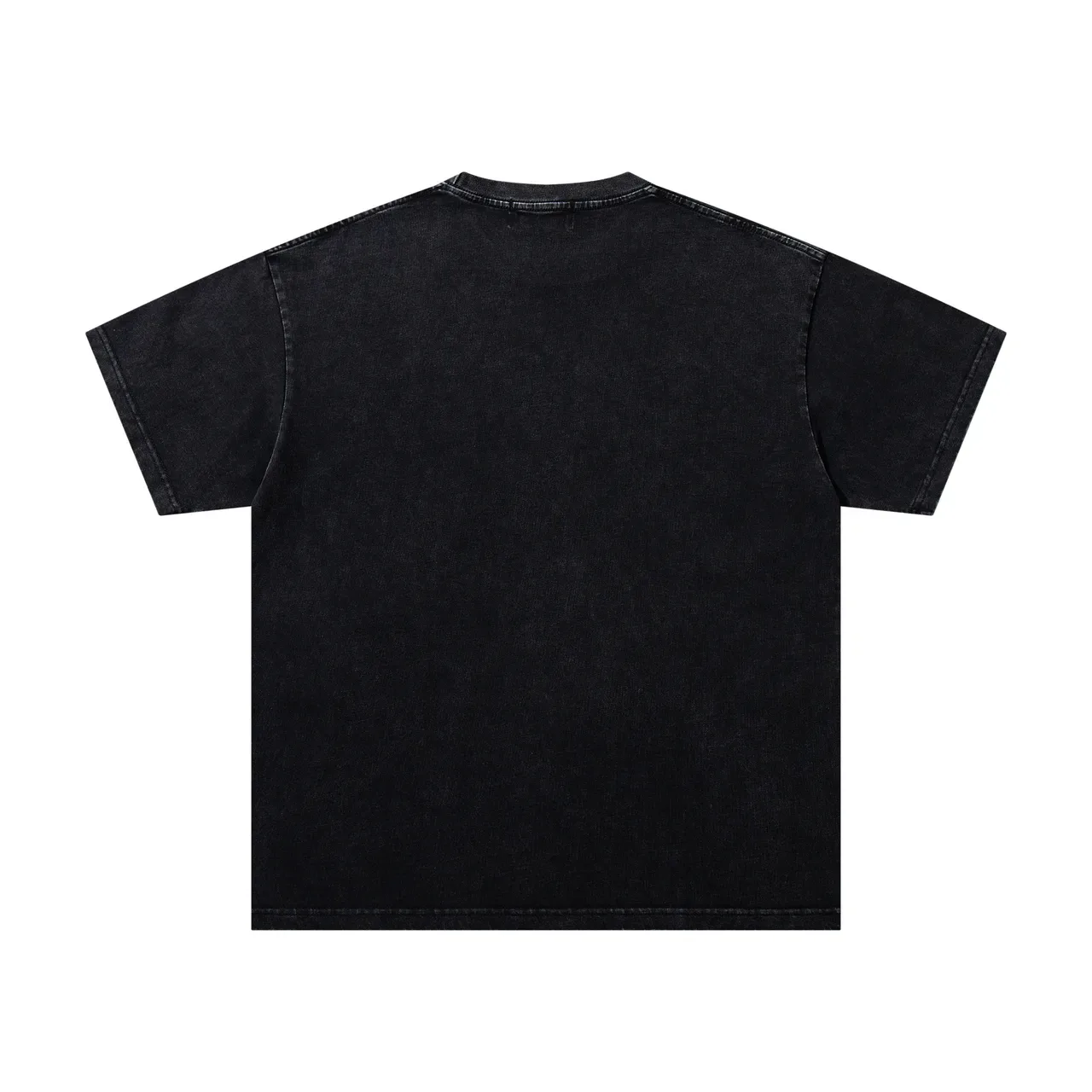 MAJESTIK Graphic-Print Oversized Black Denim-Wash T-Shirt 3