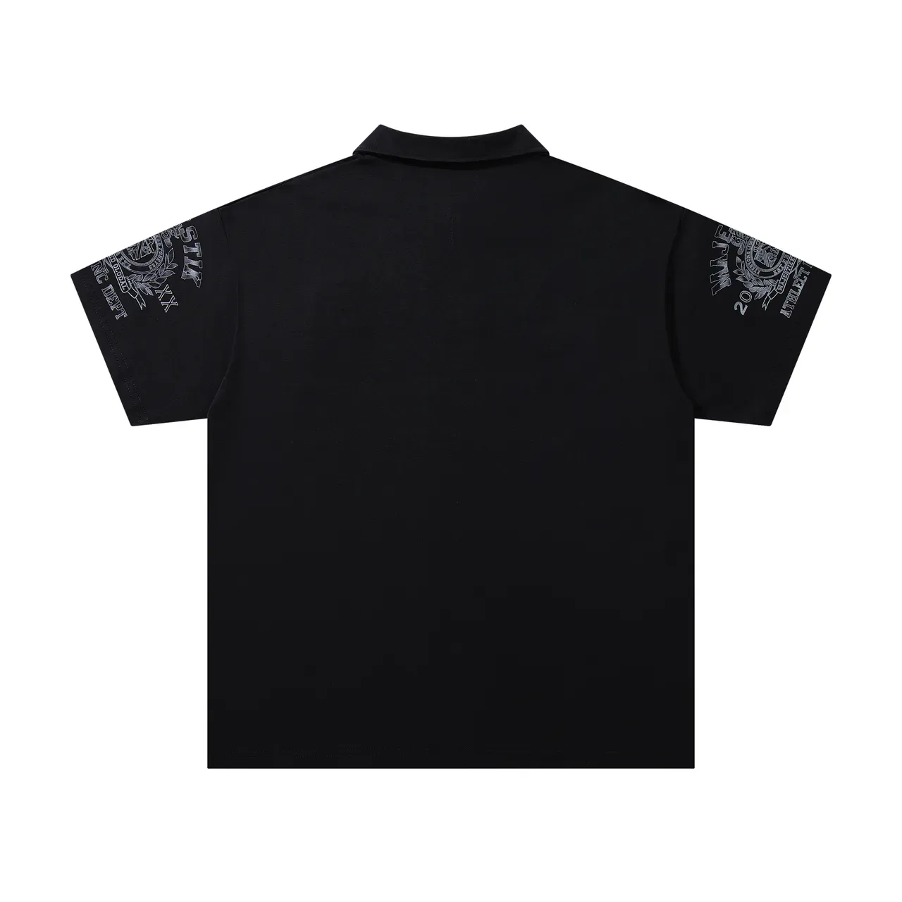 MAJESTIK Graphic-Print Zip-Placket Black Polo Shirt 4