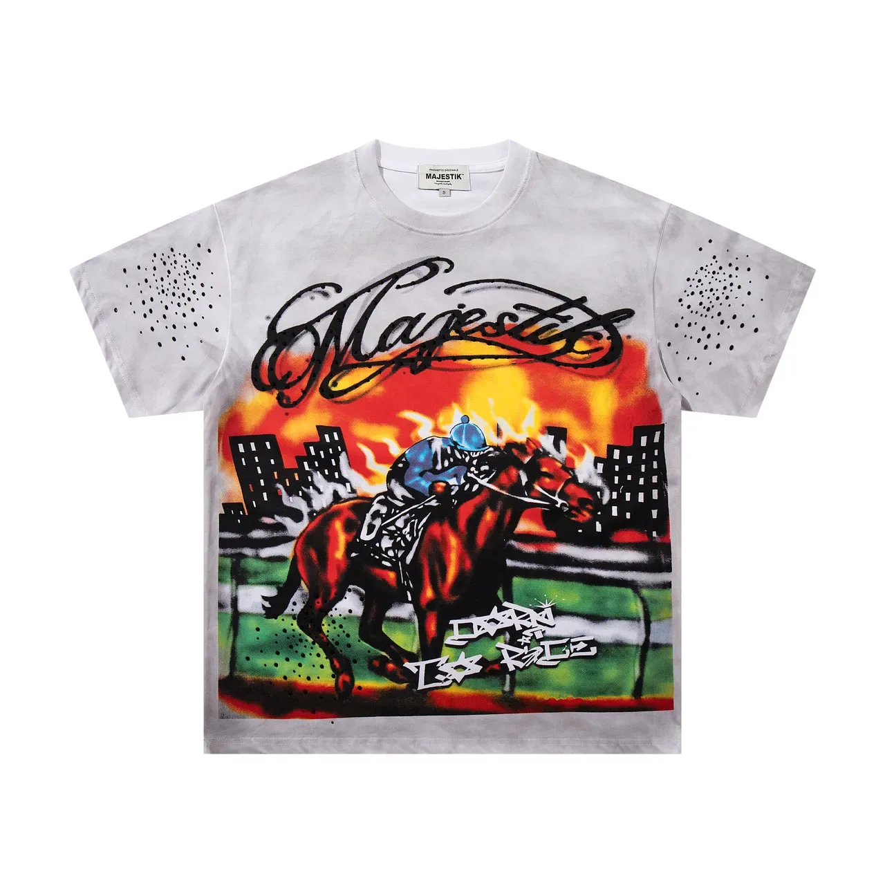 MAJESTIK Oversized Graphic Print Spray-Paint Style T-Shirt 3
