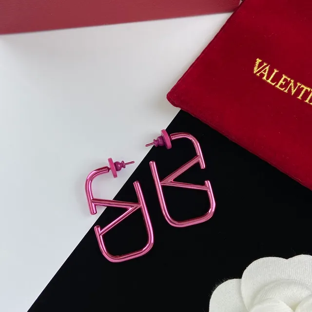 Metallic Pink Geometric Open-Frame Hoop Earrings 5