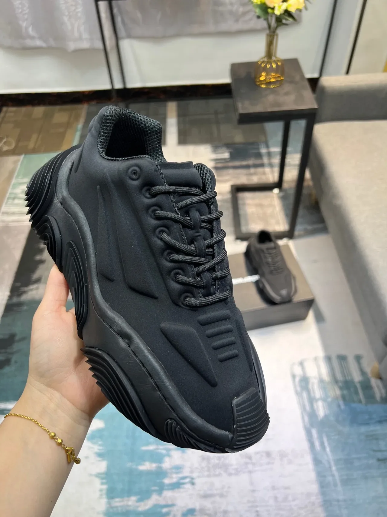 Monochrome Black Chunky Silhouette Lifestyle Sneaker 7