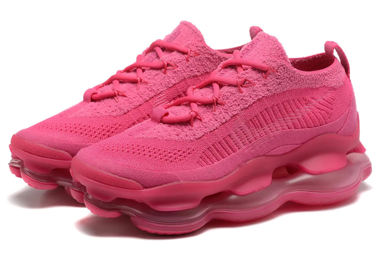 Monochrome Pink Knit Lace-Up Sneaker 3
