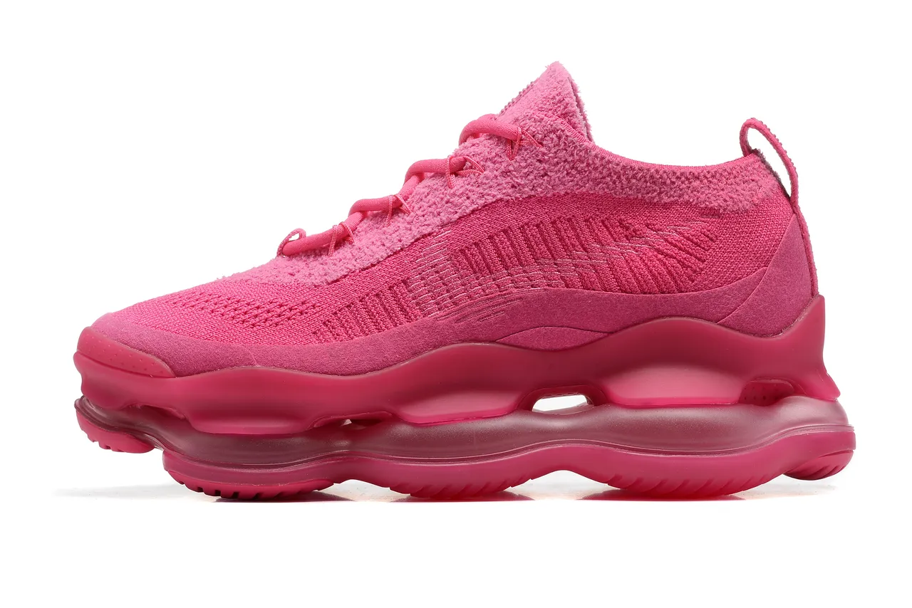 Monochrome Pink Knit Lace-Up Sneaker 4