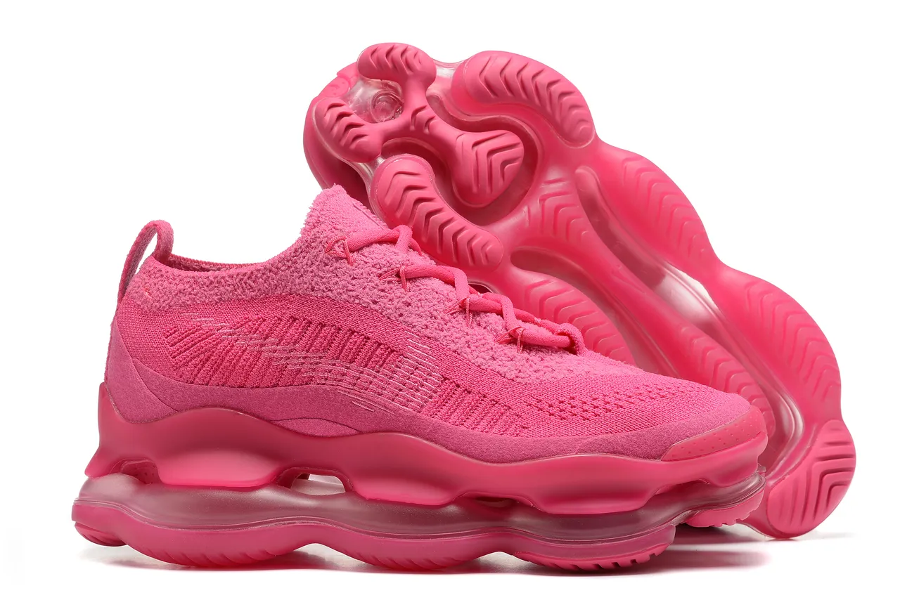 Monochrome Pink Knit Lace-Up Sneaker 6
