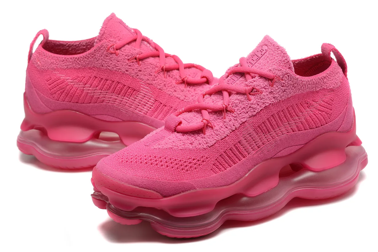 Monochrome Pink Knit Lace-Up Sneaker 7