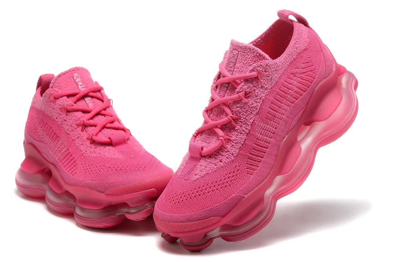 Monochrome Pink Knit Lace-Up Sneaker 8