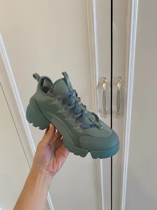 Monochrome Sage Green Chunky Sneakers 5
