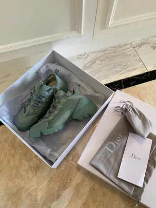 Monochrome Sage Green Chunky Sneakers 6