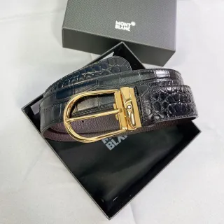 Montblanc ক্রকোডাইল-এমবসড রিভার্সিবল চামড়ার বেল্ট
