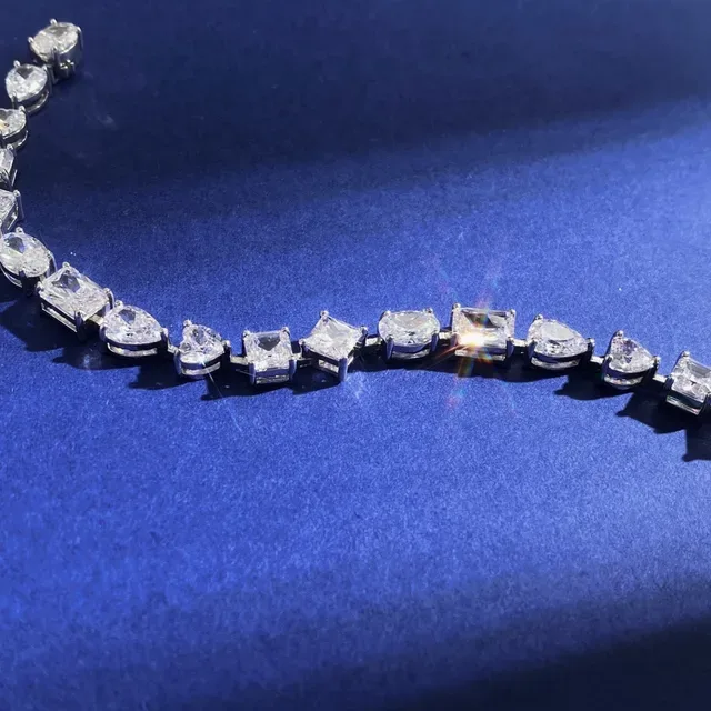 Multi-Cut Stone Alternating Pear and Emerald Cut Bracelet 3