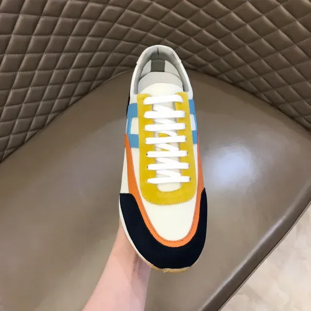 Multicolor Color-Block Retro Runner Lifestyle Sneakers 4