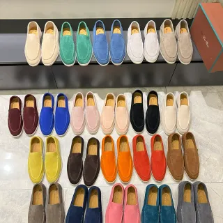 Multicolor Suede Upper Moc-Toe Stitching Loafer