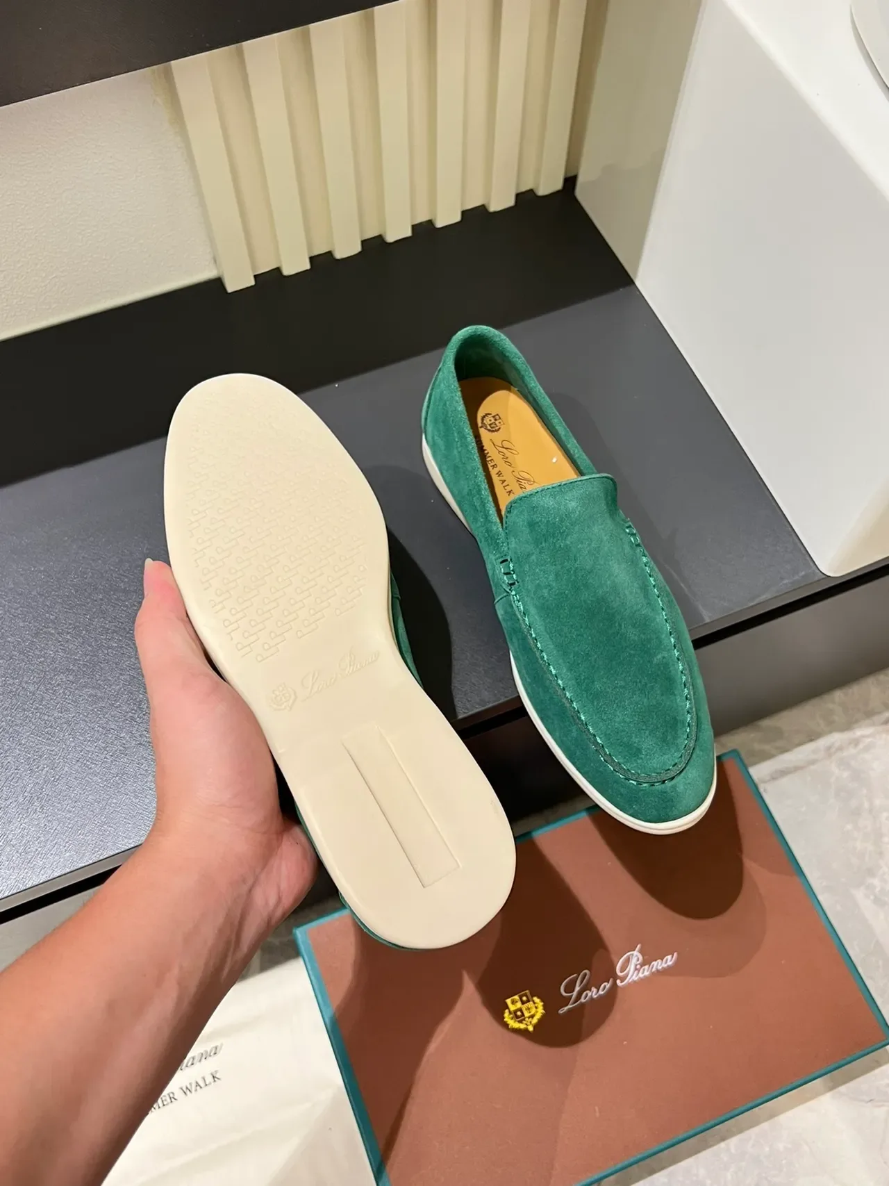Multicolor Suede Upper Moc-Toe Stitching Loafer 3