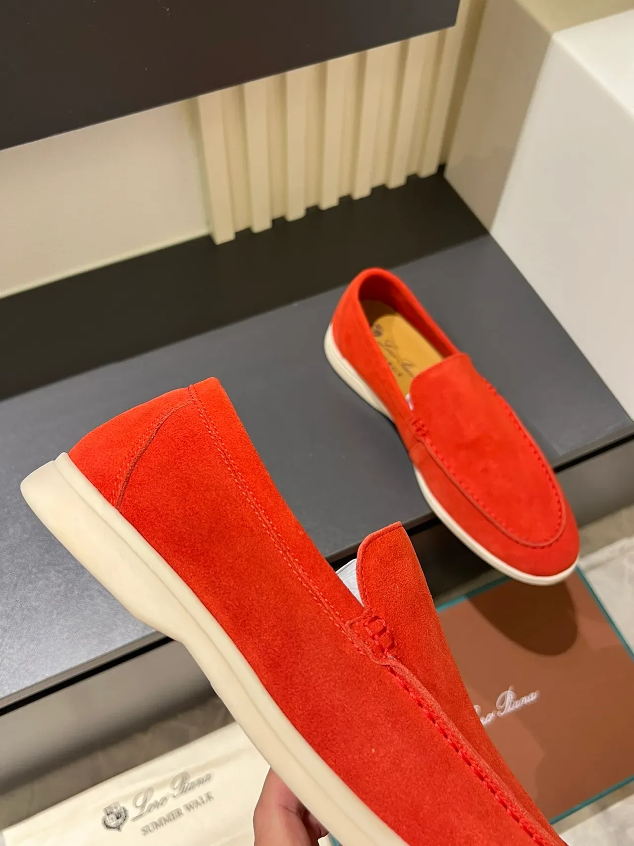 Multicolor Suede Upper Moc-Toe Stitching Loafer 10