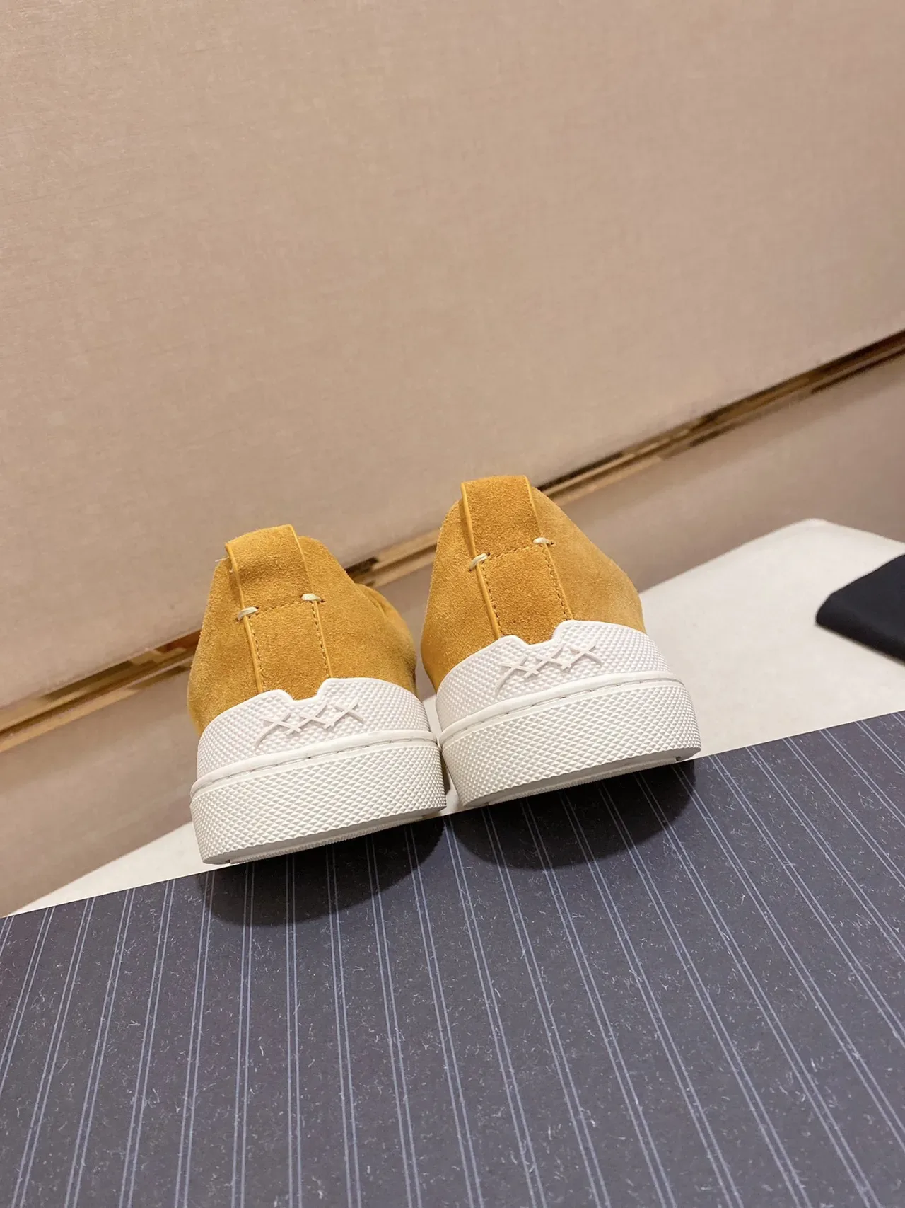 Mustard Yellow Suede Slip-On Lifestyle Sneaker 3