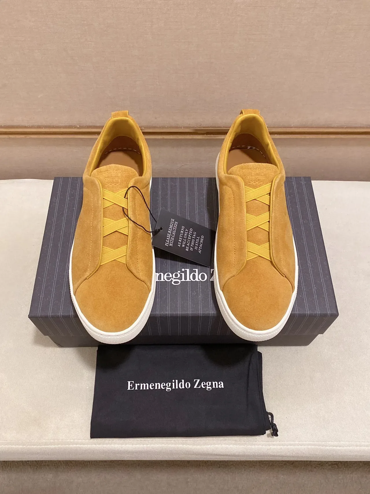 Mustard Yellow Suede Slip-On Lifestyle Sneaker 4