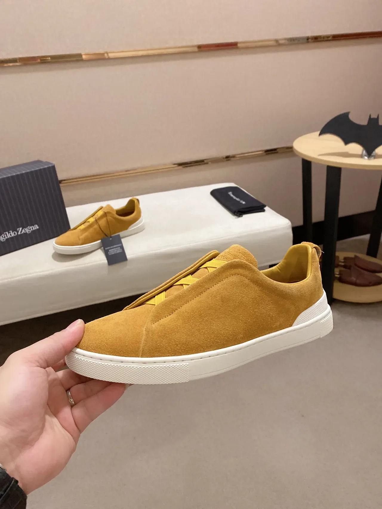 Mustard Yellow Suede Slip-On Lifestyle Sneaker 7