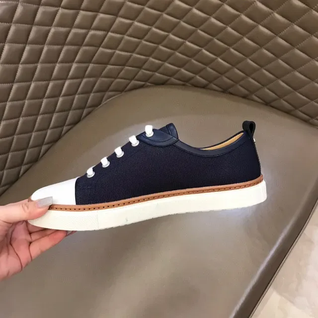 Navy and White Canvas Toe-Cap Sneaker 3