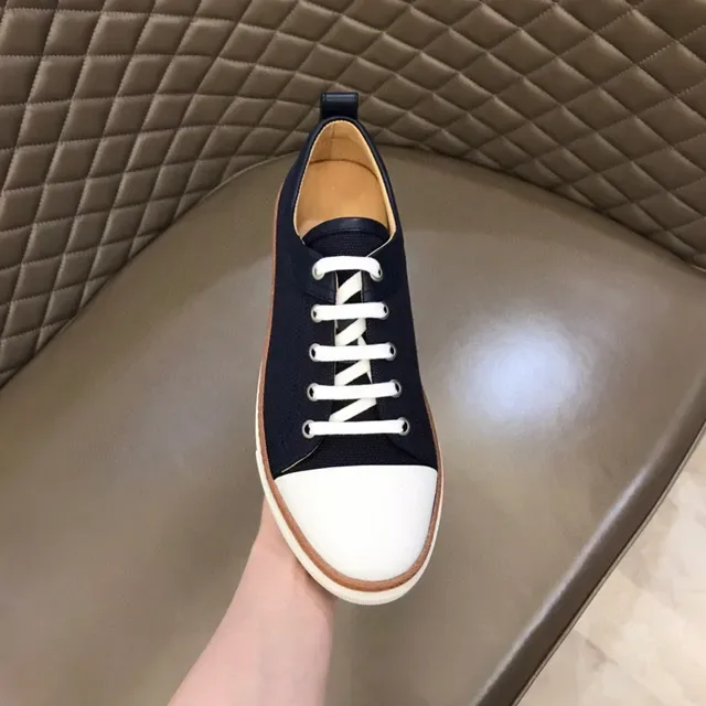 Navy and White Canvas Toe-Cap Sneaker 4