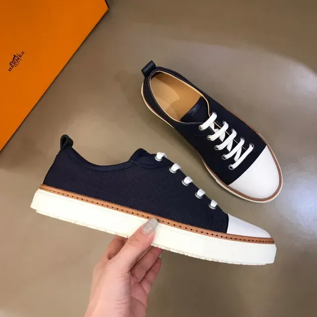 Navy and White Canvas Toe-Cap Sneaker 6