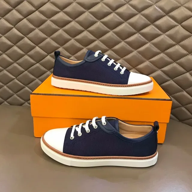 Navy and White Canvas Toe-Cap Sneaker 7