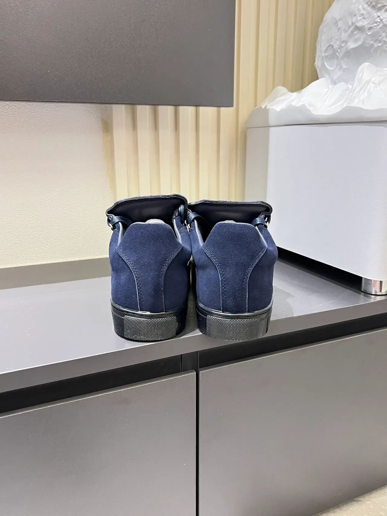 Navy Black Suede Upper Rubber Sole Sneakers 4