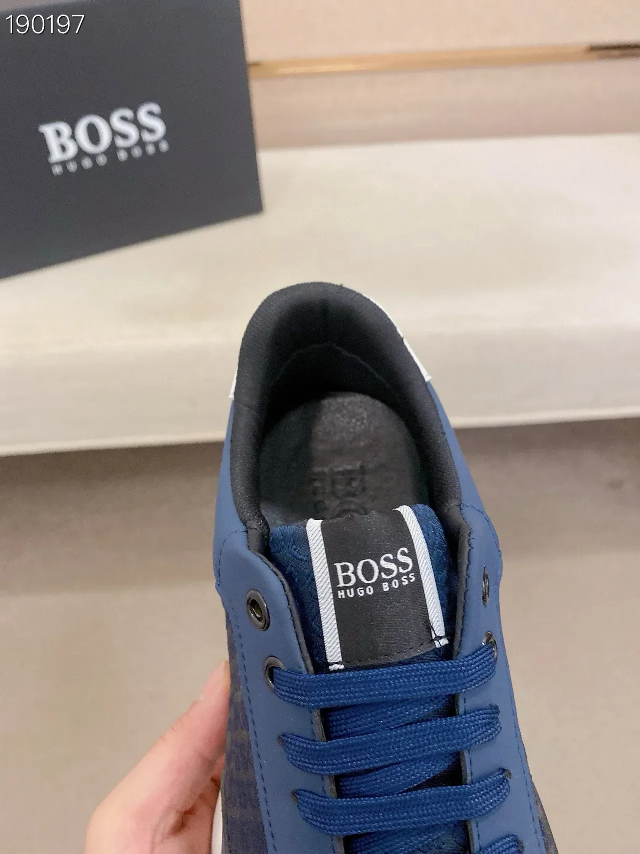 Navy Blue Embossed Panel Lifestyle Sneakers 8