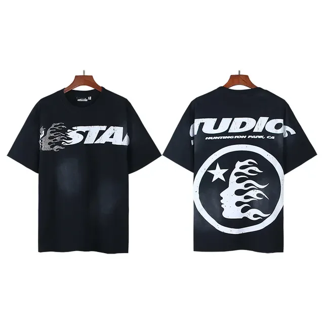 Navy Oversized Graphic Flame Print T-Shirt 4