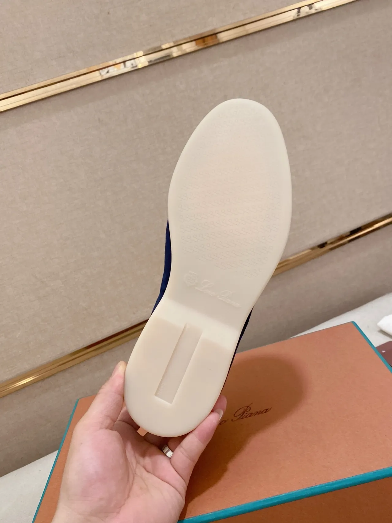Navy White Suede Slip-On Loafer 2