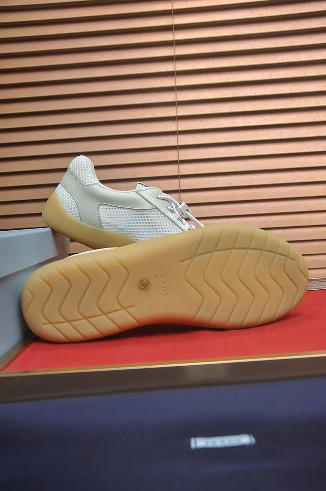 Off-White Cream Mesh and Leather Gum Sole Lifestyle Sneaker 3