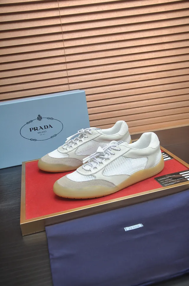 Off-White Cream Mesh and Leather Gum Sole Lifestyle Sneaker 4