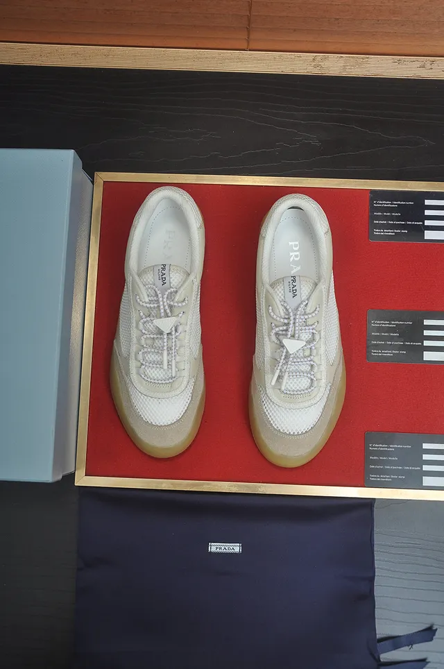 Off-White Cream Mesh and Leather Gum Sole Lifestyle Sneaker 5