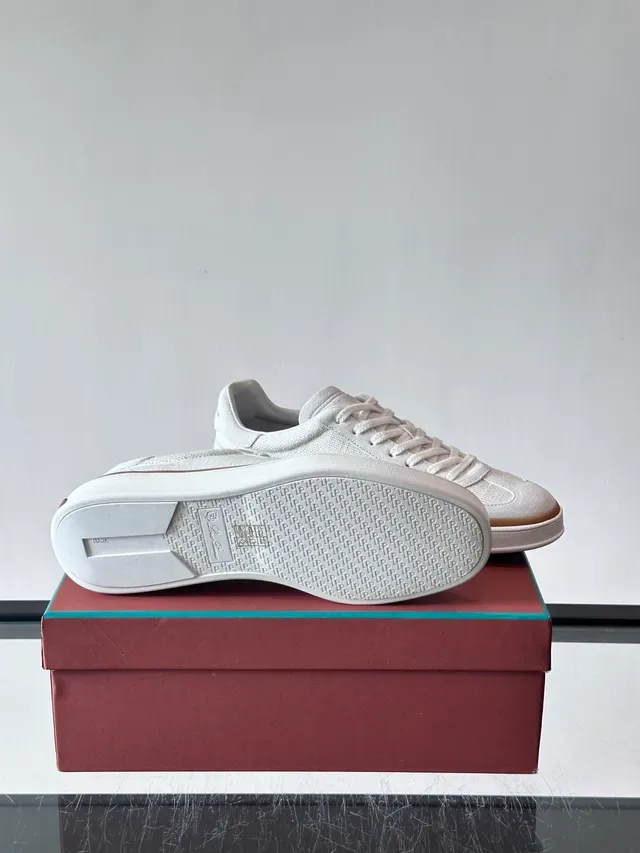 Off-White Textile Low-Top Lifestyle Sneakers 2
