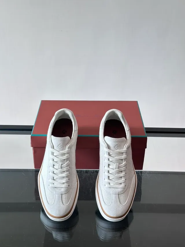 Off-White Textile Low-Top Lifestyle Sneakers 4