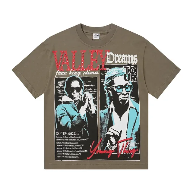 Olive and Black Graphic Tour Poster T-Shirt 7