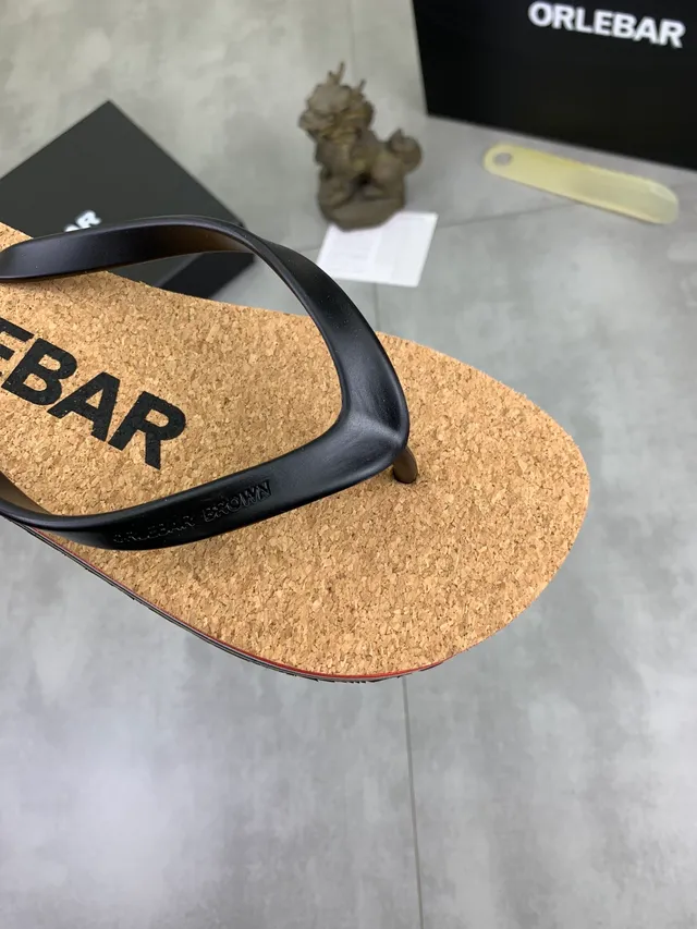 ORLEBAR Cork Sole Flip-Flop Slippers 5