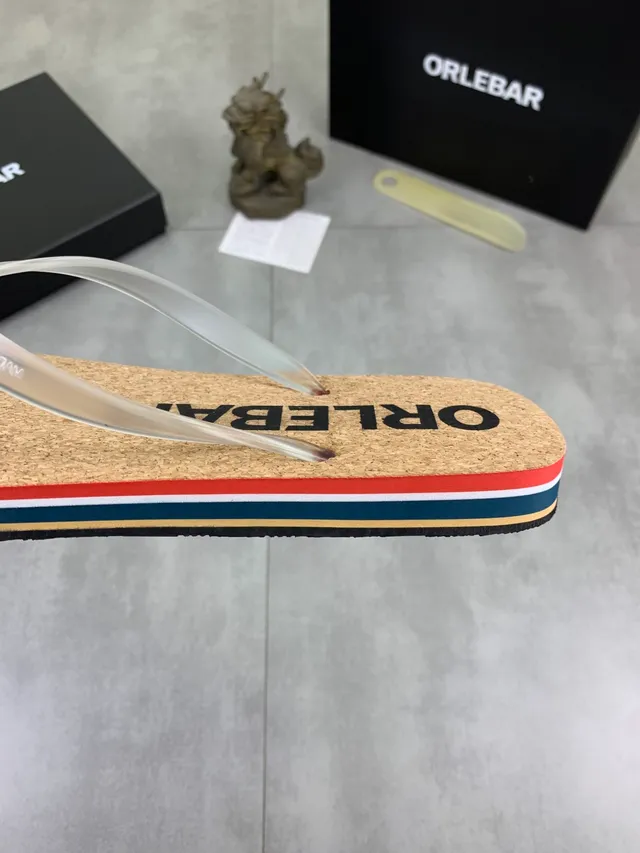 ORLEBAR Cork Sole Flip-Flop Slippers 6
