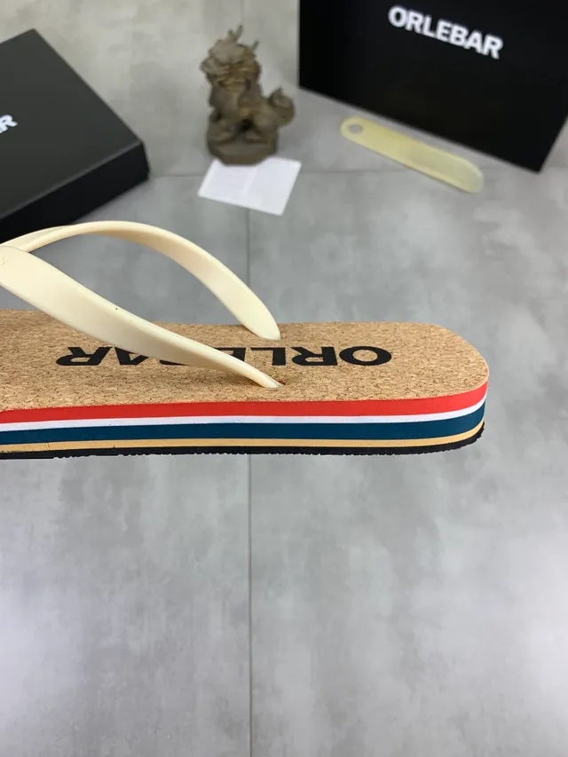 ORLEBAR Cork Sole Flip-Flop Slippers 7